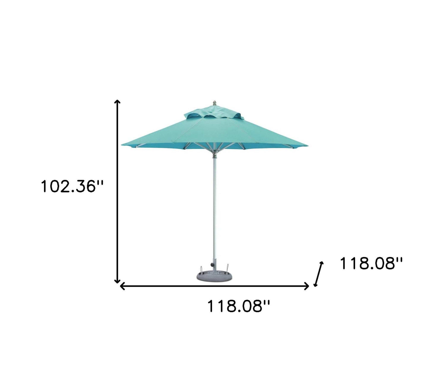 10' Aqua Polyester Round Market Patio Umbrella - Homeroots - Flyclothing LLC