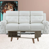 40" Natural And Dark Brown And White Wood Rectangular Coffee Table With Shelf - Homeroots - Flyclothing LLC