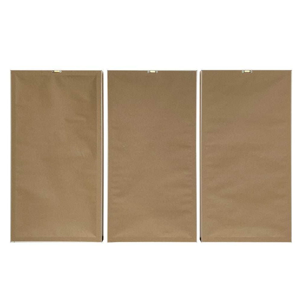 Set Of Three Blue Green Abstract Water with Gold Floater Frame Painting Wall Art - Homeroots - Flyclothing LLC