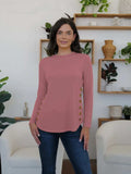 FAM-FAM Round Neck Long Sleeve T-Shirt - Trendsi - Flyclothing LLC