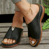 Open Toe Flats Sandals - Trendsi - Flyclothing LLC