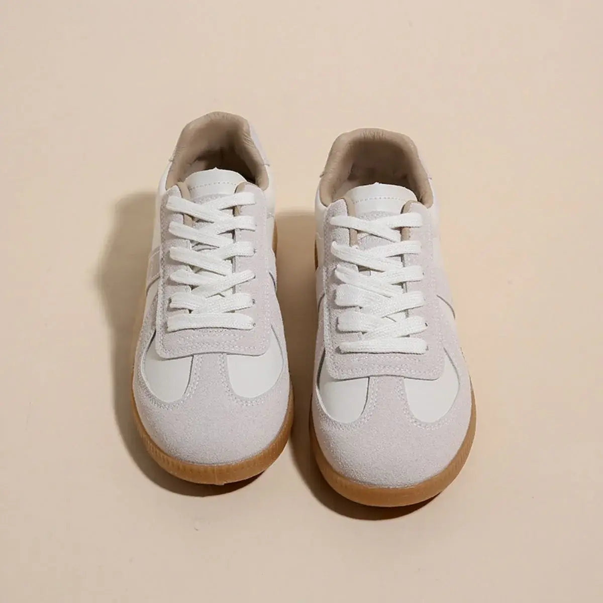 Lace Up Round Toe Flat Sneakers - Trendsi - Flyclothing LLC