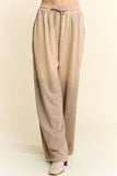 Davi & Dani Rhinestone Drawstring Wide Leg Pants - Trendsi