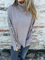 Full Size Turtleneck Long Sleeve Sweater Plus Size - Trendsi - Flyclothing LLC