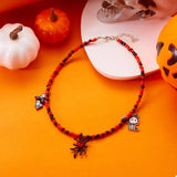 Halloween Spider Web Beaded Necklace - Trendsi - Flyclothing LLC