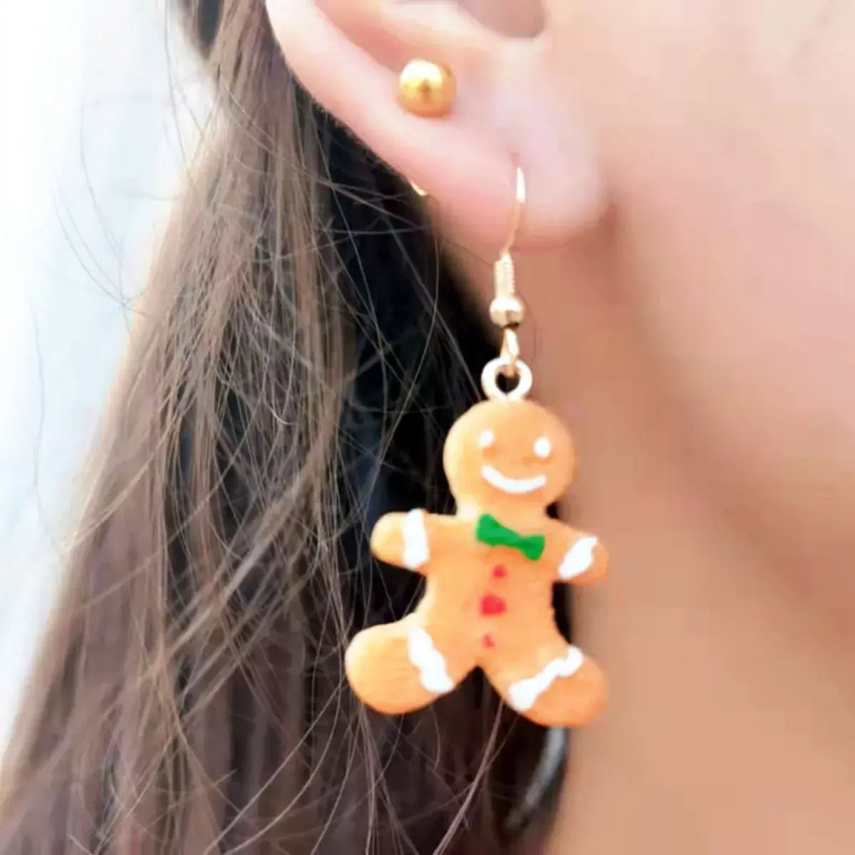 Christmas Gingerbread Man Drop Earrings - Trendsi - Flyclothing LLC