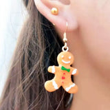 Christmas Gingerbread Man Drop Earrings - Trendsi - Flyclothing LLC
