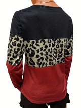 Crisscross Color Block Long Sleeve T-Shirt - Trendsi - Flyclothing LLC