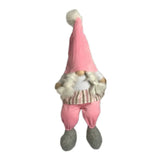 30" Pink and White Fabric Sitting Gnome - Homeroots - Flyclothing LLC