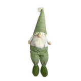 30" Green and White Fabric Sitting Gnome - Homeroots - Flyclothing LLC