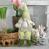 30" Green and White Fabric Sitting Gnome - Homeroots - Flyclothing LLC