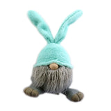 19" Blue and Gray Fabric Bunny Ears Standing Gnome - Homeroots
