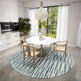 6' Blue Round Ombre Tufted Handmade Area Rug - Homeroots - Flyclothing LLC