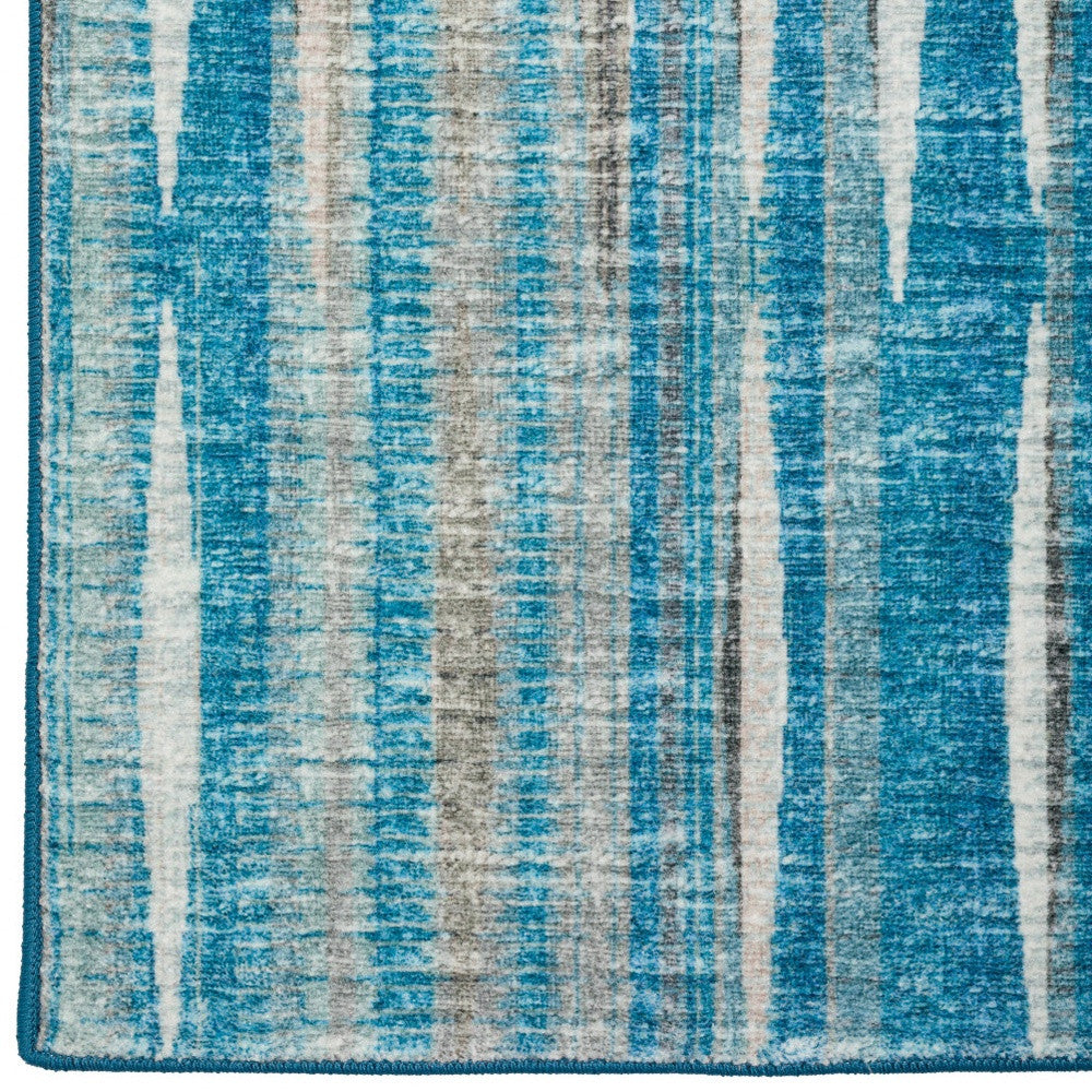 12' Blue and Ivory Ombre Hand Tufted Runner Rug - Homeroots