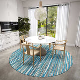 6' Blue Round Ombre Tufted Handmade Area Rug - Homeroots - Flyclothing LLC