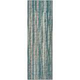 12' Blue and Ivory Ombre Hand Tufted Runner Rug - Homeroots