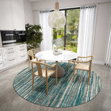 6' Blue Round Ombre Tufted Handmade Area Rug - Homeroots - Flyclothing LLC