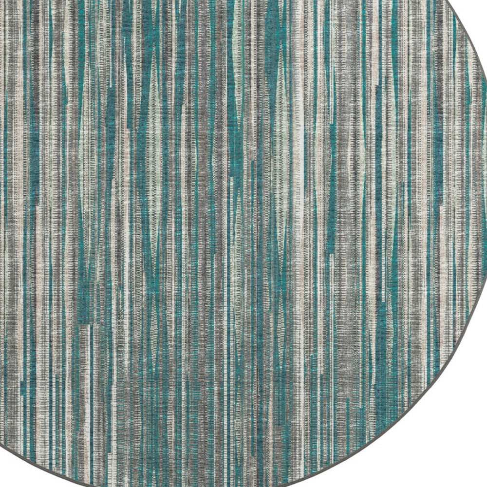 6' Blue Round Ombre Tufted Handmade Area Rug - Homeroots - Flyclothing LLC