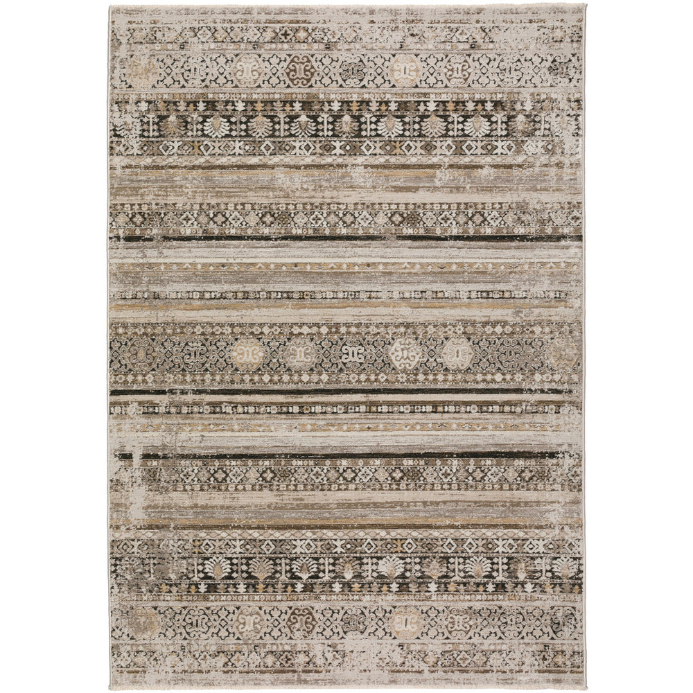 5' X 8' Brown Oriental Area Rug With Fringe - Homeroots