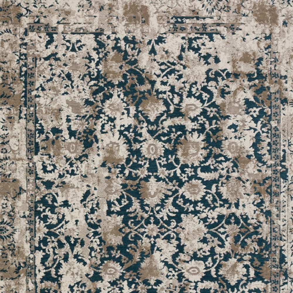 3' X 5' Blue Oriental Area Rug With Fringe - Homeroots - Flyclothing LLC