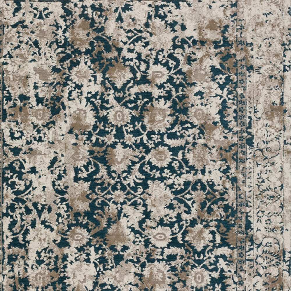 5' X 8' Blue Oriental Area Rug With Fringe - Homeroots - Flyclothing LLC