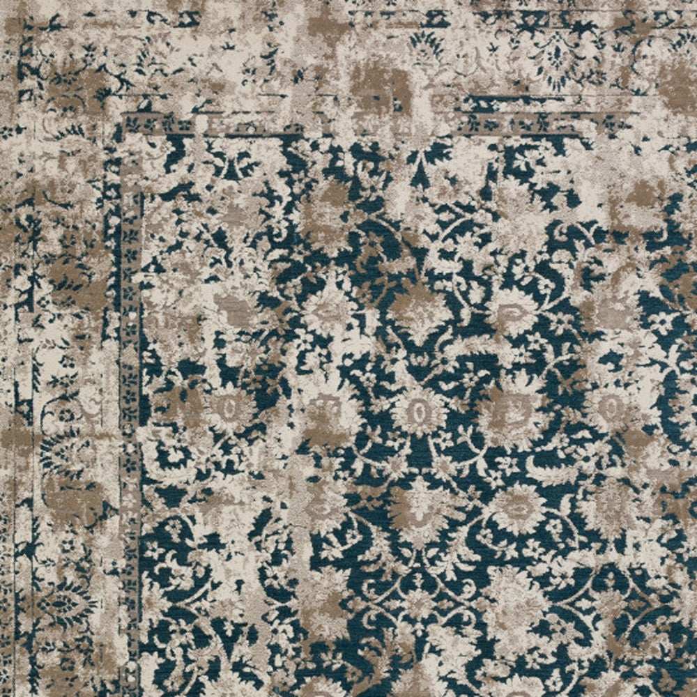 8' X 10' Blue Oriental Area Rug With Fringe - Homeroots - Flyclothing LLC