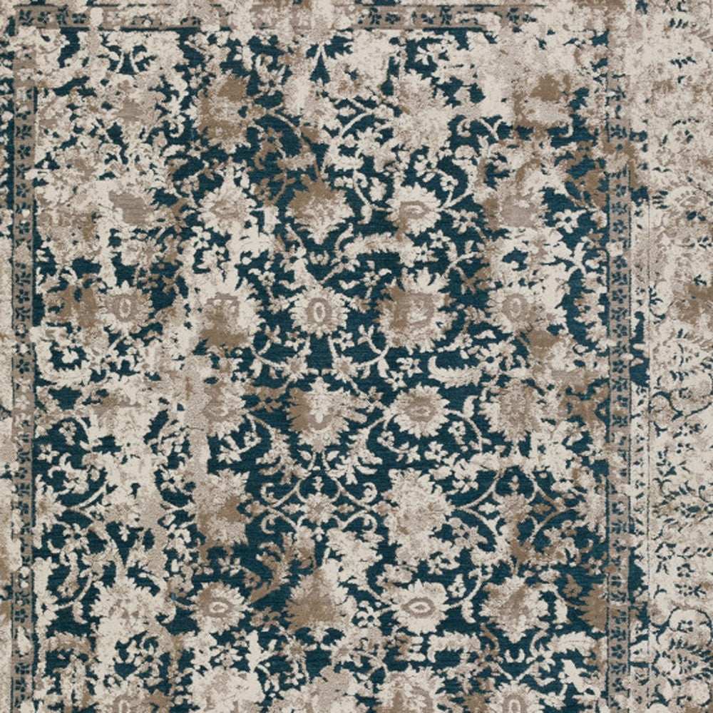 9' X 13' Blue Oriental Area Rug With Fringe - Homeroots - Flyclothing LLC