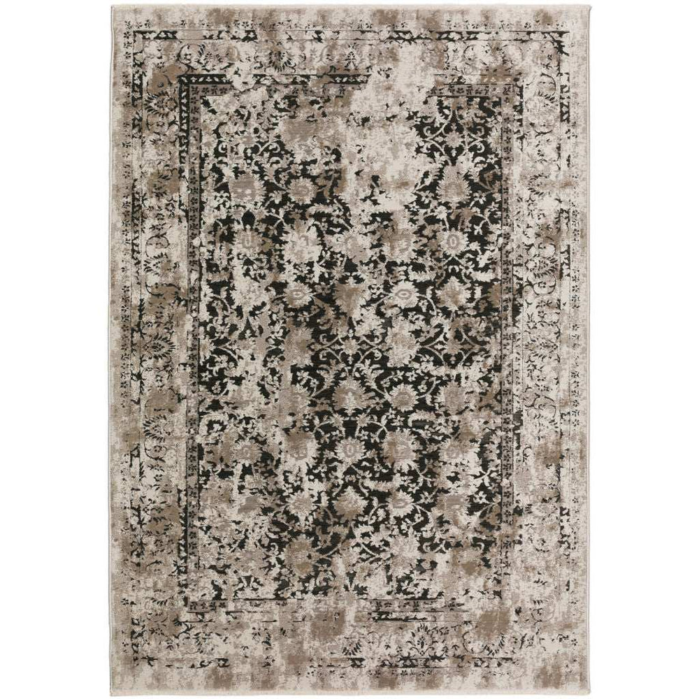 8' X 10' Black Oriental Area Rug With Fringe - Homeroots - Flyclothing LLC
