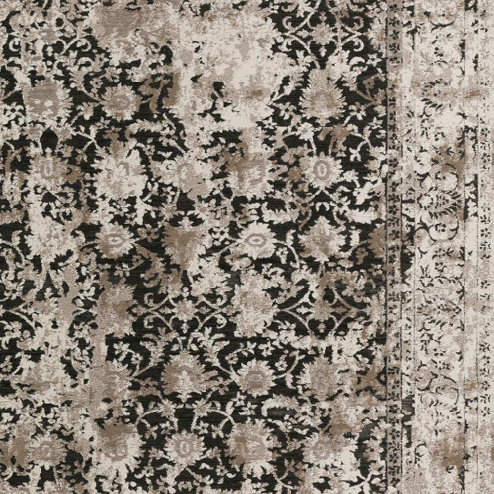 9' X 13' Black Oriental Area Rug With Fringe - Homeroots - Flyclothing LLC
