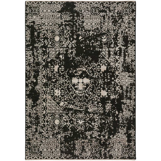 3' X 5' Black Oriental Area Rug With Fringe - Homeroots - Flyclothing LLC