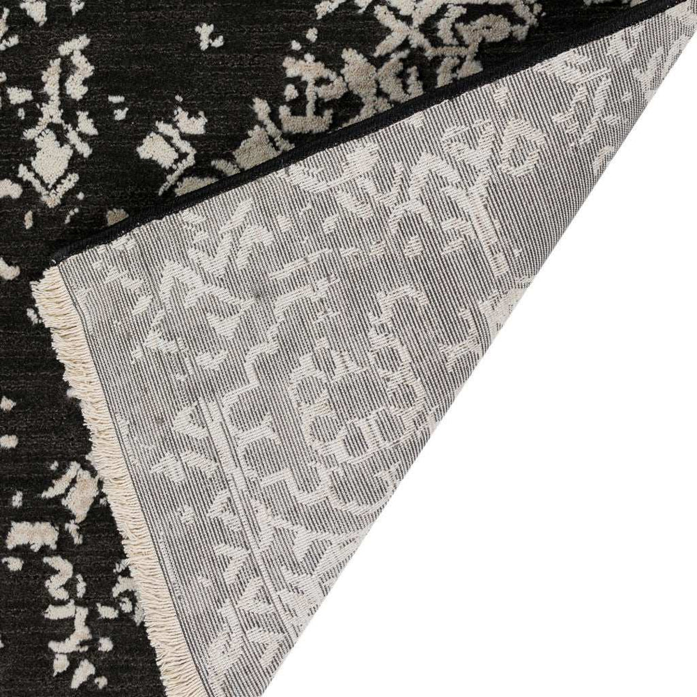 3' X 5' Black Oriental Area Rug With Fringe - Homeroots - Flyclothing LLC