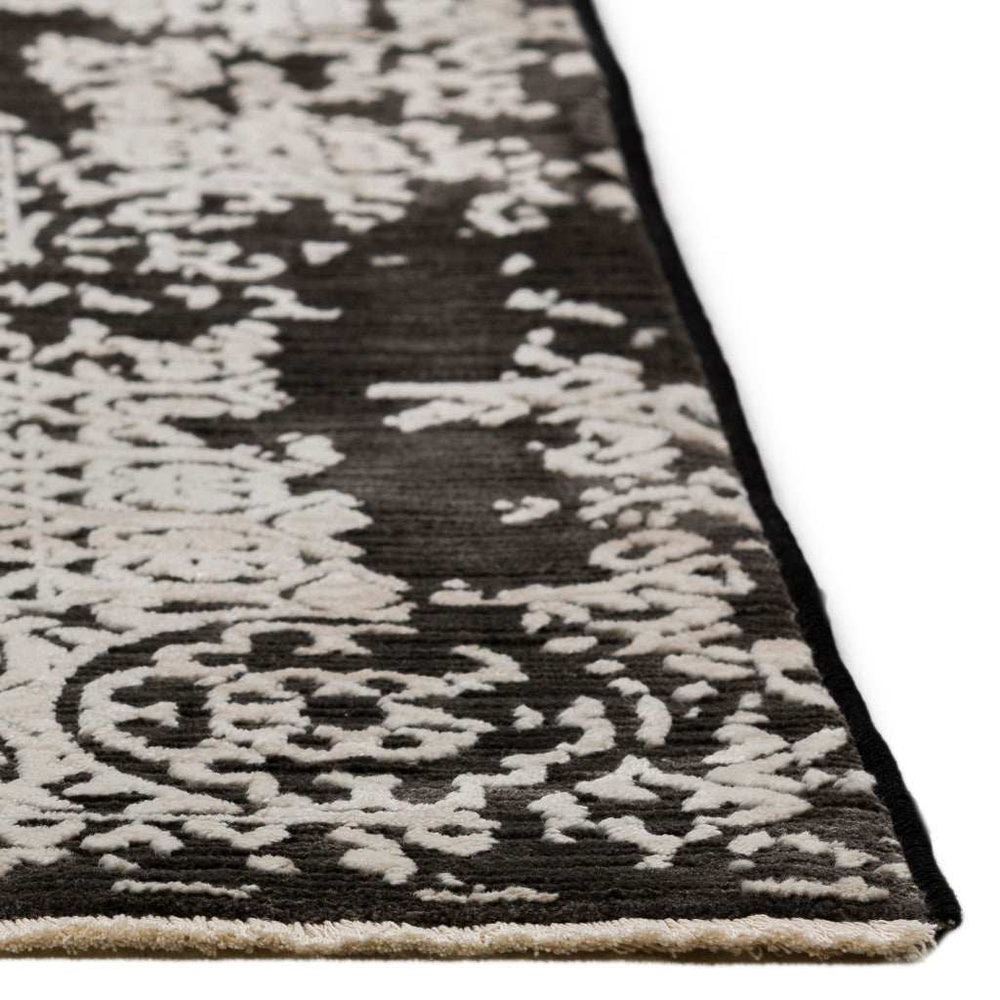 3' X 5' Black Oriental Area Rug With Fringe - Homeroots - Flyclothing LLC