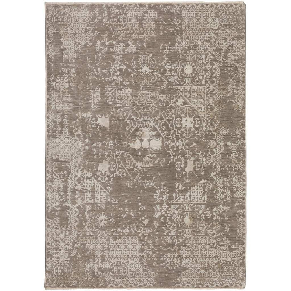 8' X 10' Gray Oriental Area Rug With Fringe - Homeroots - Flyclothing LLC