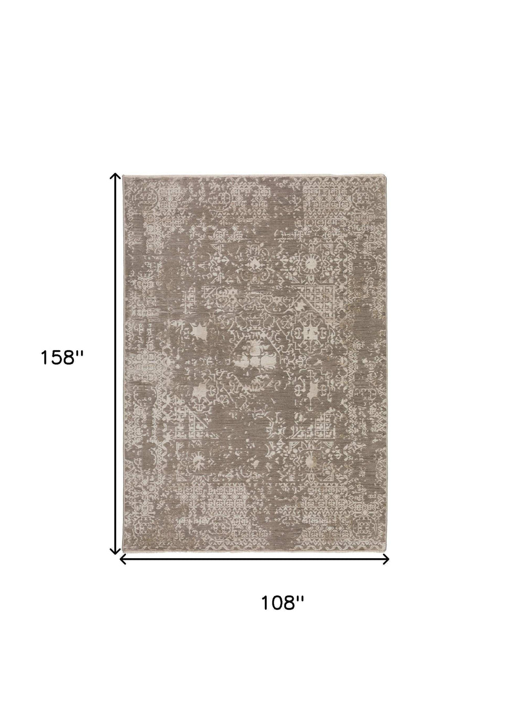 9' X 13' Gray Oriental Area Rug With Fringe - Homeroots - Flyclothing LLC