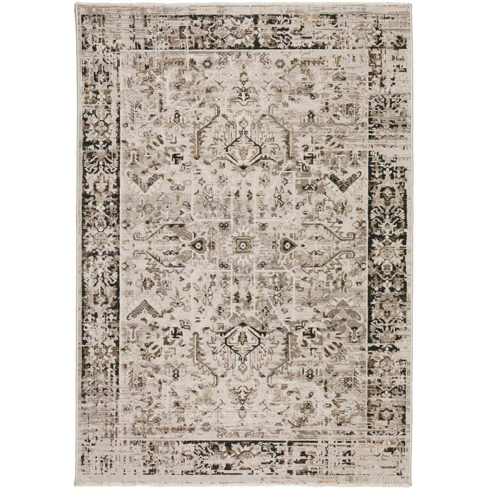 3' X 5' Gray Oriental Area Rug With Fringe - Homeroots - Flyclothing LLC