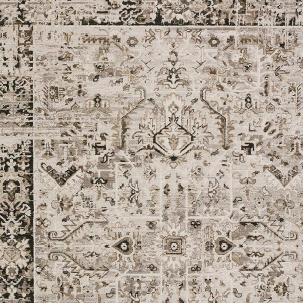 8' X 10' Gray Oriental Area Rug With Fringe - Homeroots - Flyclothing LLC