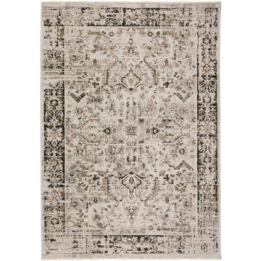 8' X 10' Gray Oriental Area Rug With Fringe - Homeroots - Flyclothing LLC