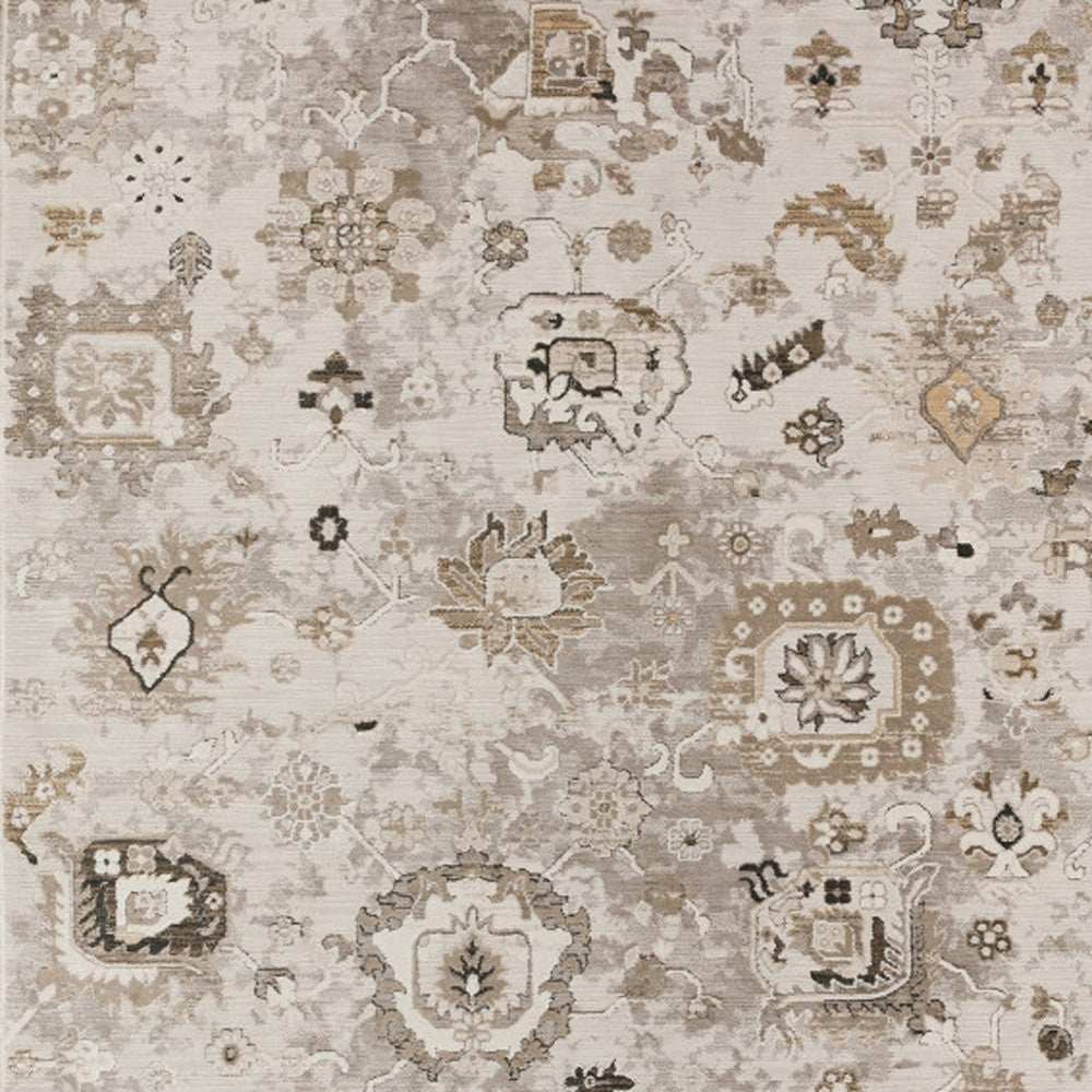 9' X 13' Gray Oriental Area Rug With Fringe - Homeroots - Flyclothing LLC