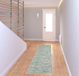 2' X 8' Green Wool Hand Loomed Handmade Runner Rug - Homeroots - Flyclothing LLC