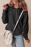 Rivet Drawstring Long Sleeve Hoodie - Trendsi - Flyclothing LLC