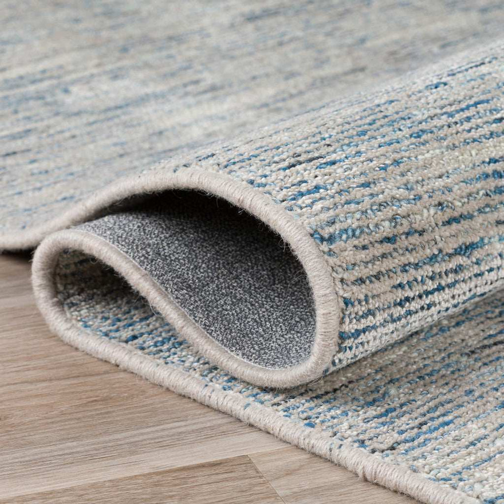 5' X 8' Blue Wool Hand Loomed Handmade Area Rug - Homeroots - Flyclothing LLC