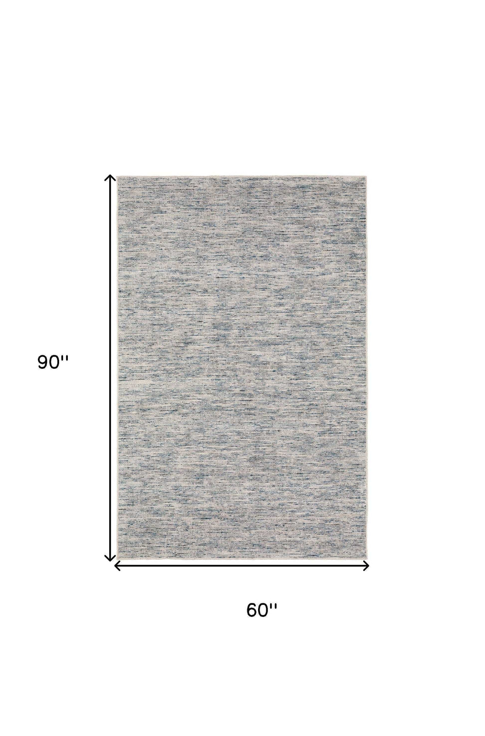 5' X 8' Blue Wool Hand Loomed Handmade Area Rug - Homeroots - Flyclothing LLC