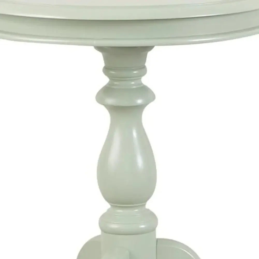 25" Antique Ivory Manufactured Wood Round End Table - Homeroots - Flyclothing LLC