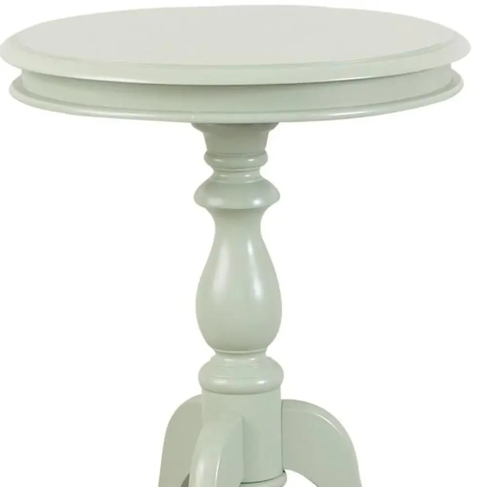 25" Antique Ivory Manufactured Wood Round End Table - Homeroots - Flyclothing LLC