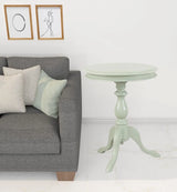25" Antique Ivory Manufactured Wood Round End Table - Homeroots - Flyclothing LLC