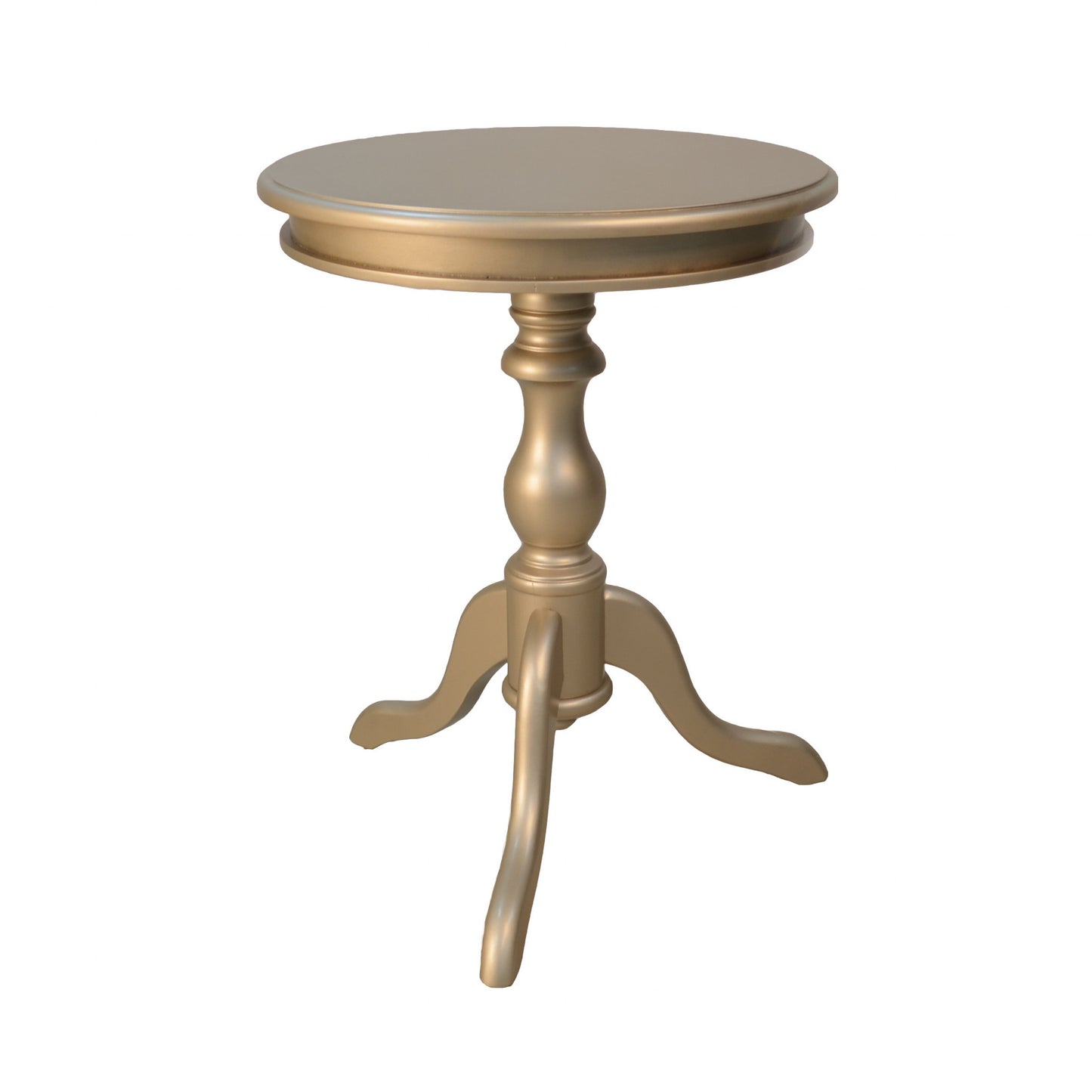 25" Champagne Wood Round End Table - Homeroots - Flyclothing LLC
