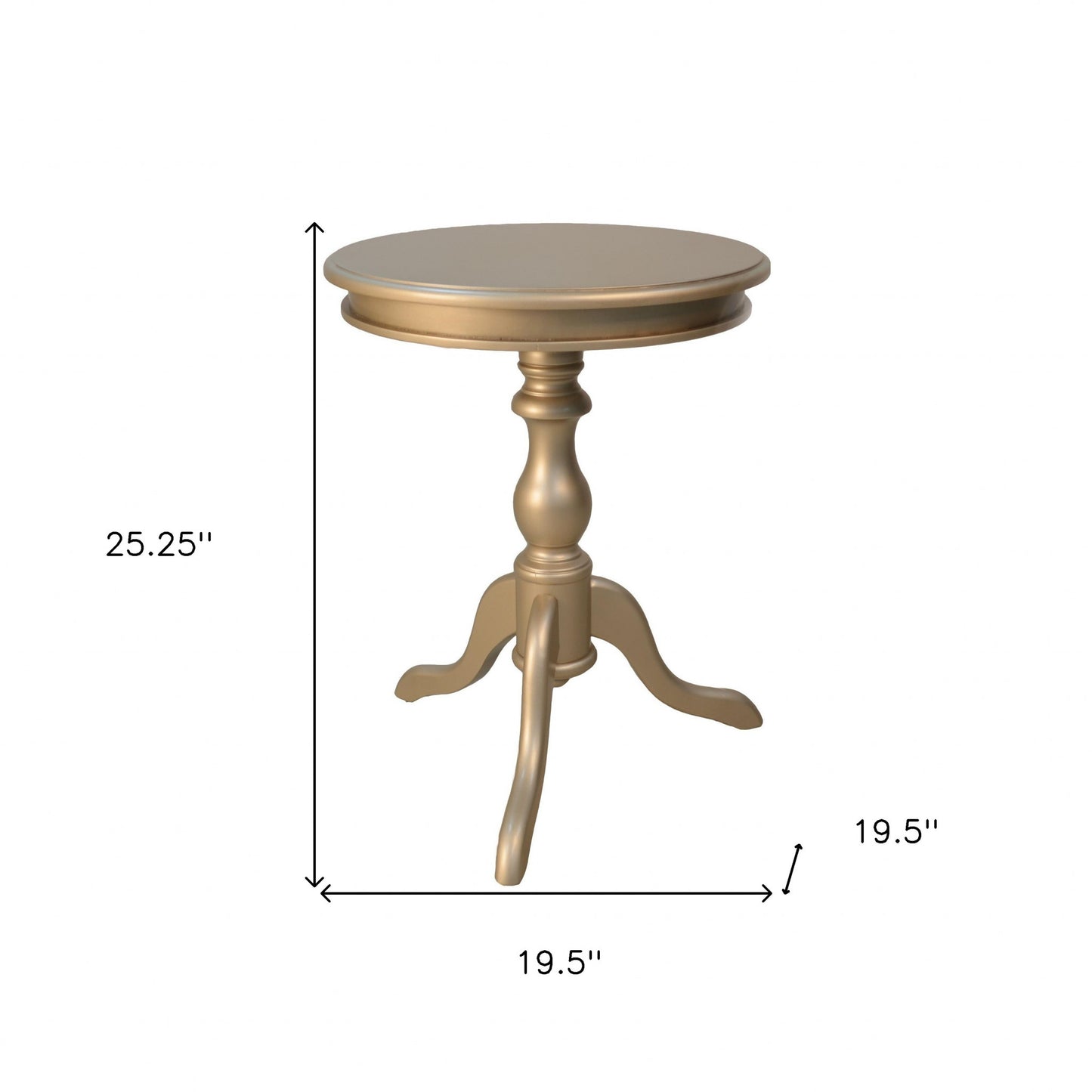 25" Champagne Wood Round End Table - Homeroots - Flyclothing LLC