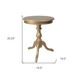 25" Champagne Wood Round End Table - Homeroots - Flyclothing LLC