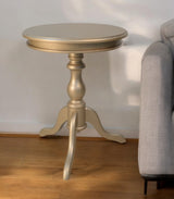 25" Champagne Wood Round End Table - Homeroots - Flyclothing LLC
