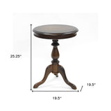 25" Dark Brown Manufactured Wood Round End Table - Homeroots - Flyclothing LLC